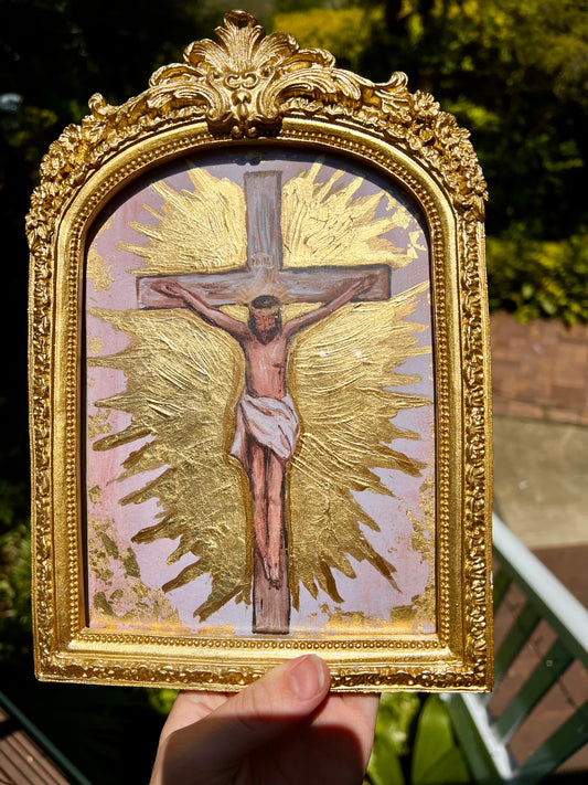 Gold Arch Frame -Greater Love Hath No Man