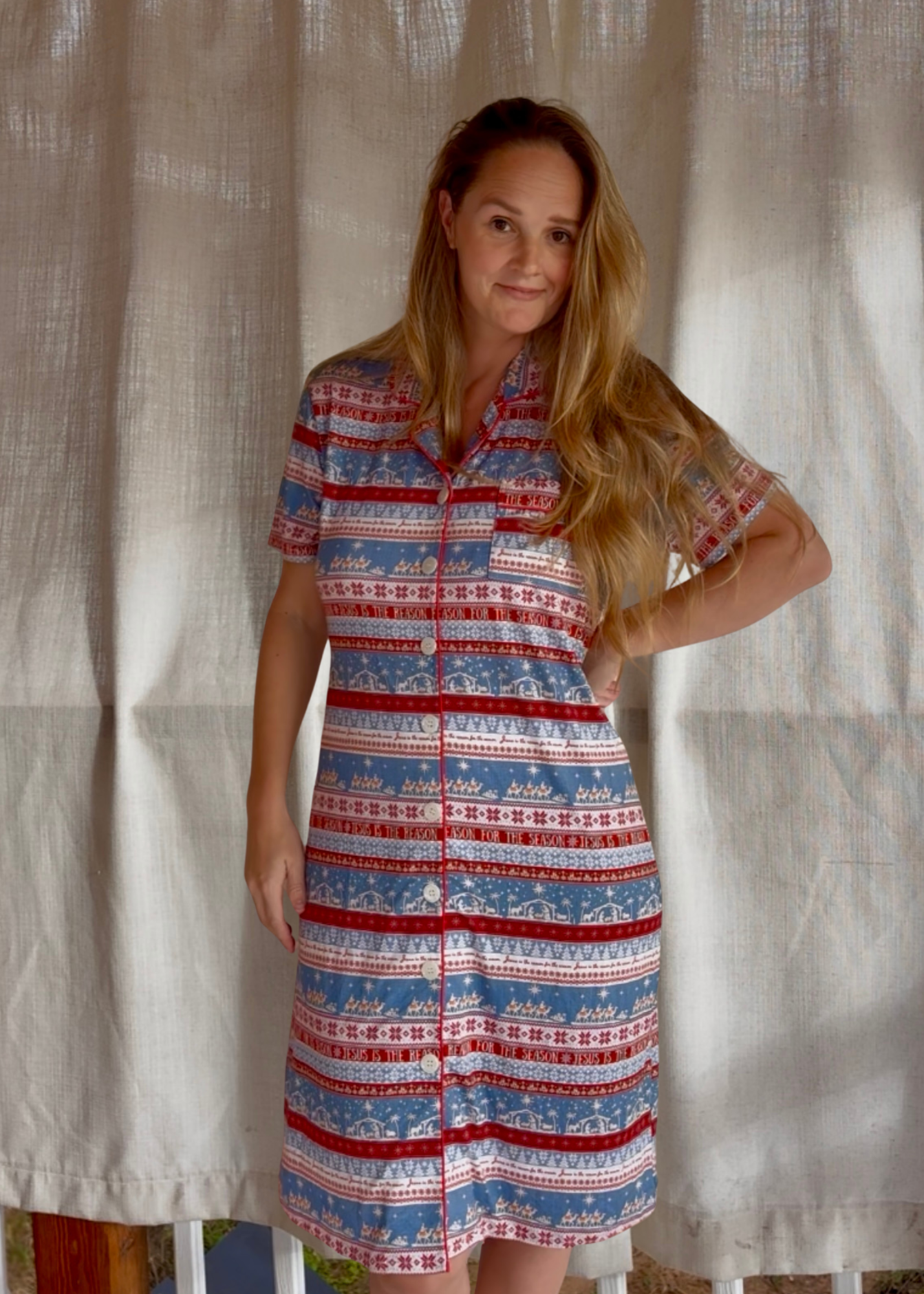O Holy Night- Button Up Nightie