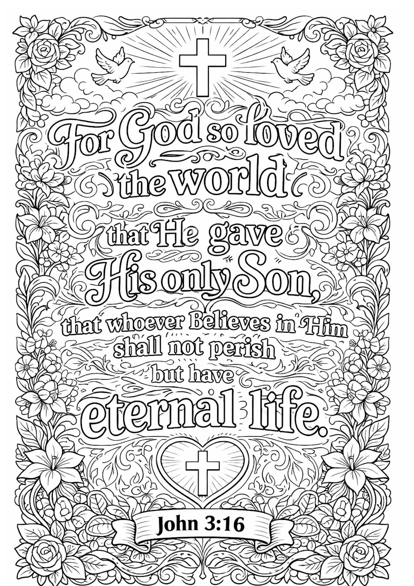Free Teen/Adult Christian Easter Colouring-In