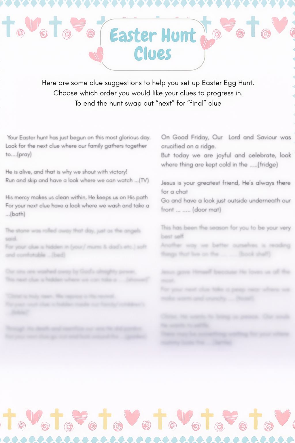 Free Christian Easter Hunt Clues