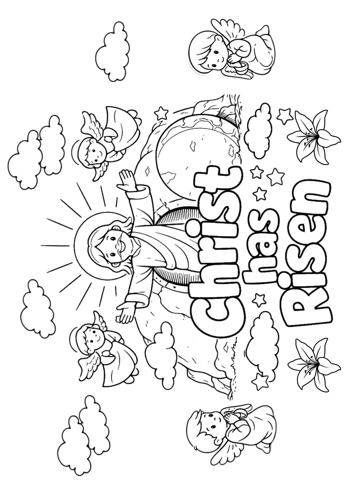 Free Children's Christian Easter Colouring-In
