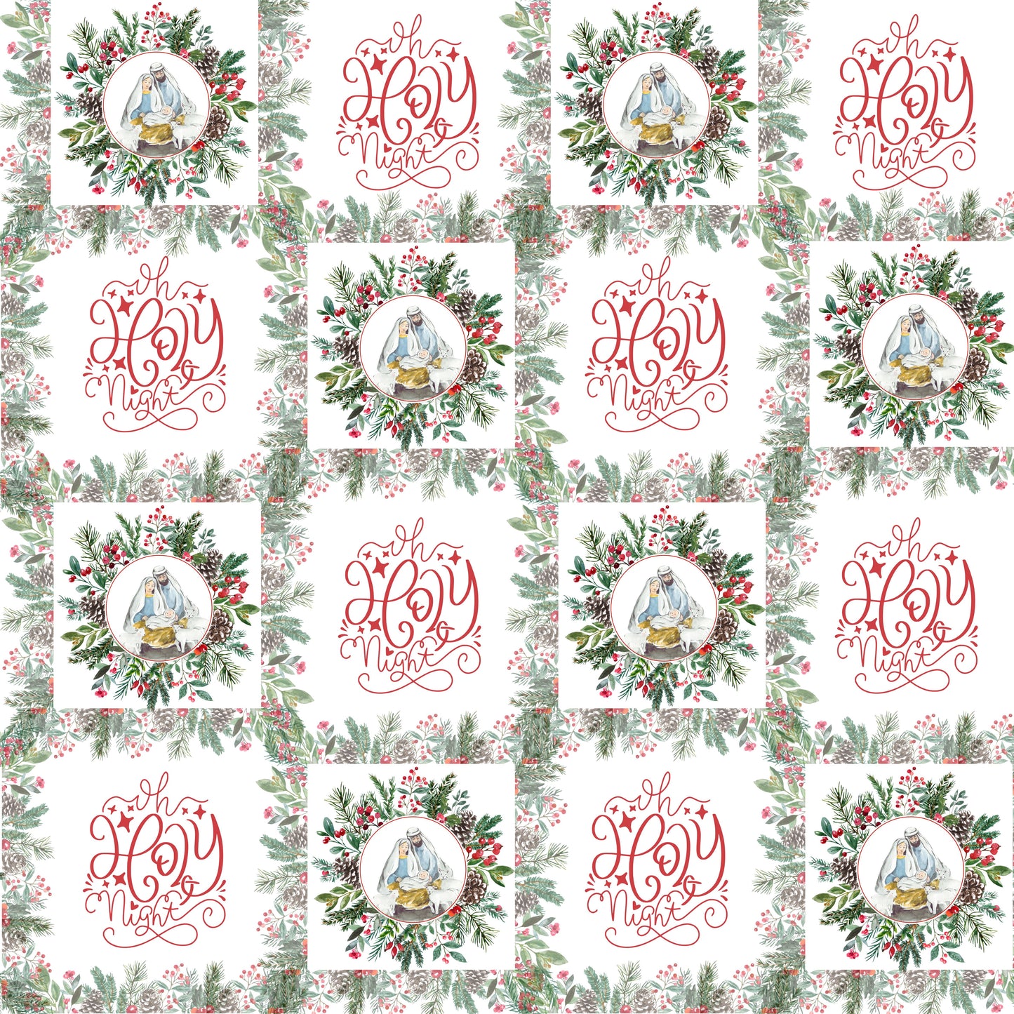 O Holy Night - Wreaths Wrapping Paper