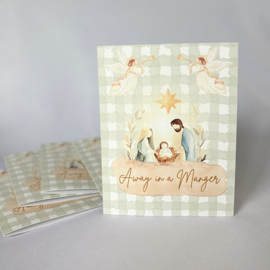 Away In A Manger- Gingham Christmas Cards