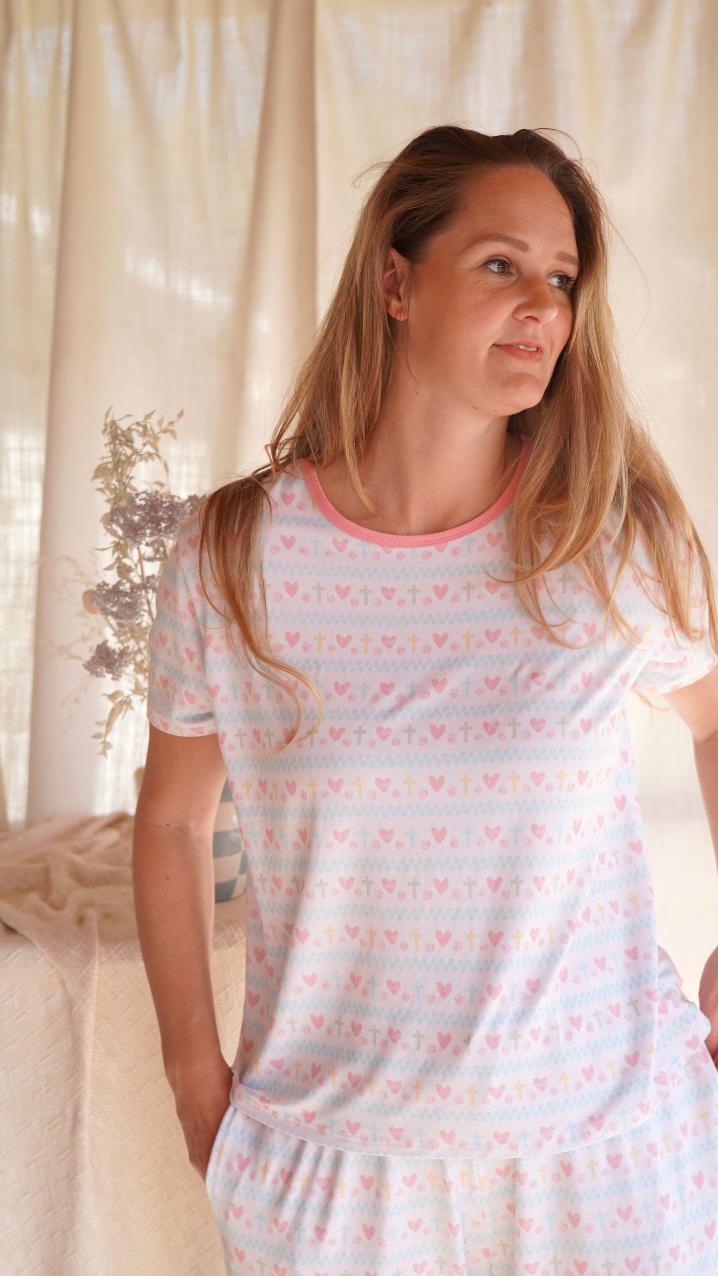 Faithful Hearts-  T-Shirt & Shorts Set - Adult - Cotton