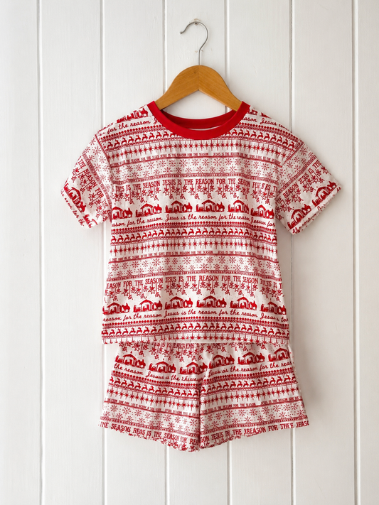 Jesus is the Reason - Children's T-Shirt & Shorts Set - Cotton