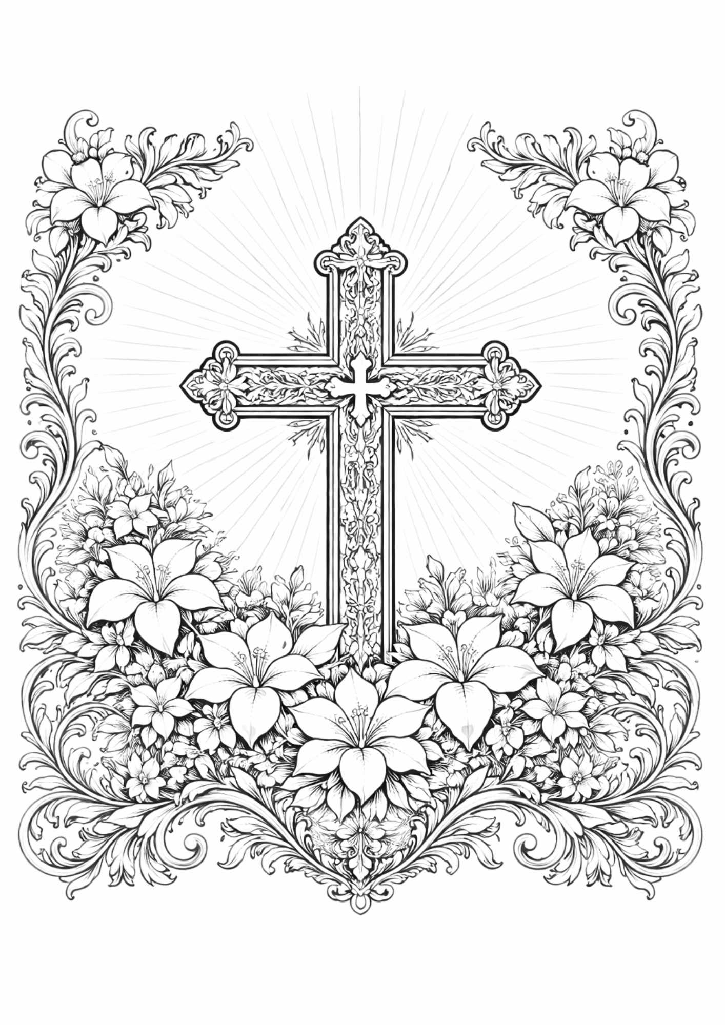 Free Teen/Adult Christian Easter Colouring-In