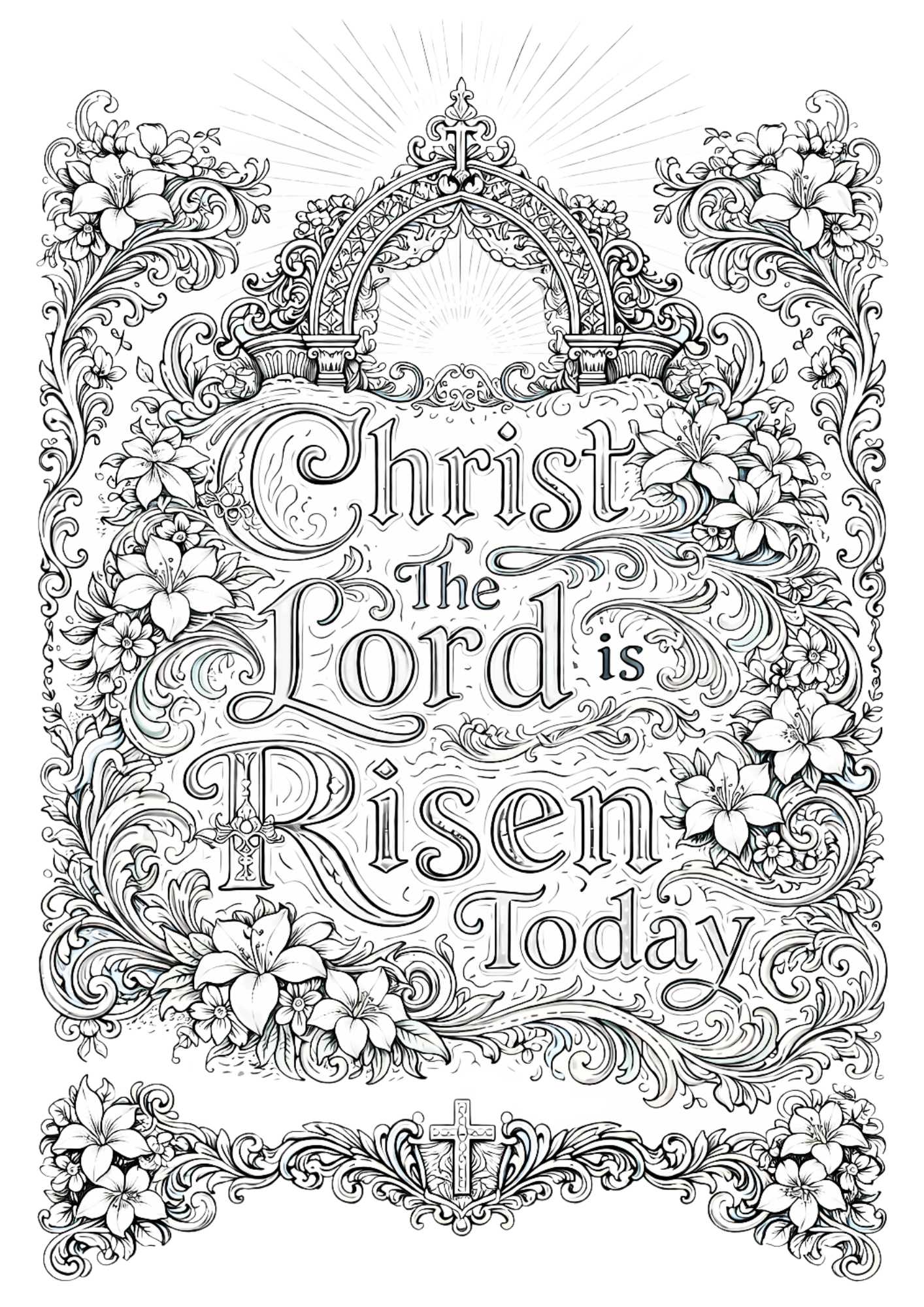 Free Teen/Adult Christian Easter Colouring-In