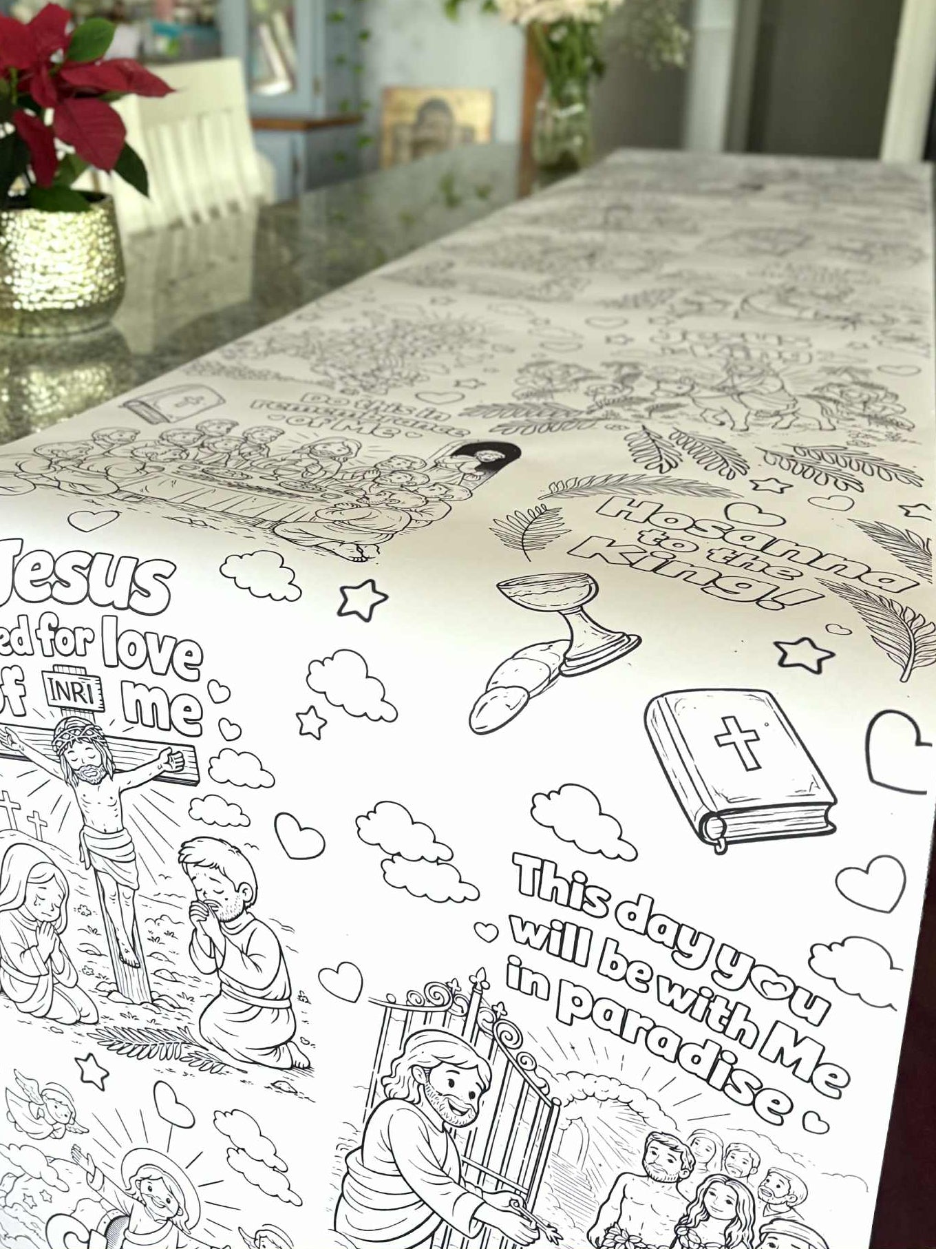 Easter Colouring Table Runner