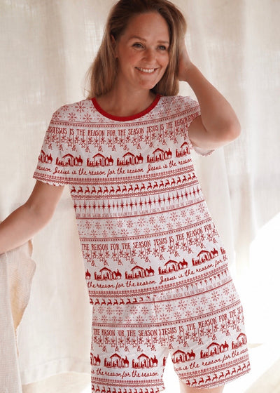 Unisex - Jesus is the Reason - T-Shirt & Shorts Set - Adult- Cotton