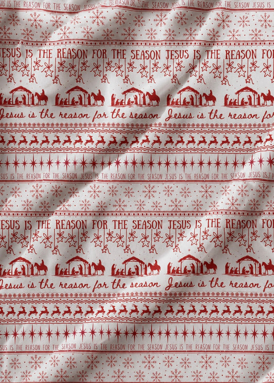 Jesus is The Reason - (100% cotton) Fabric By The Metre