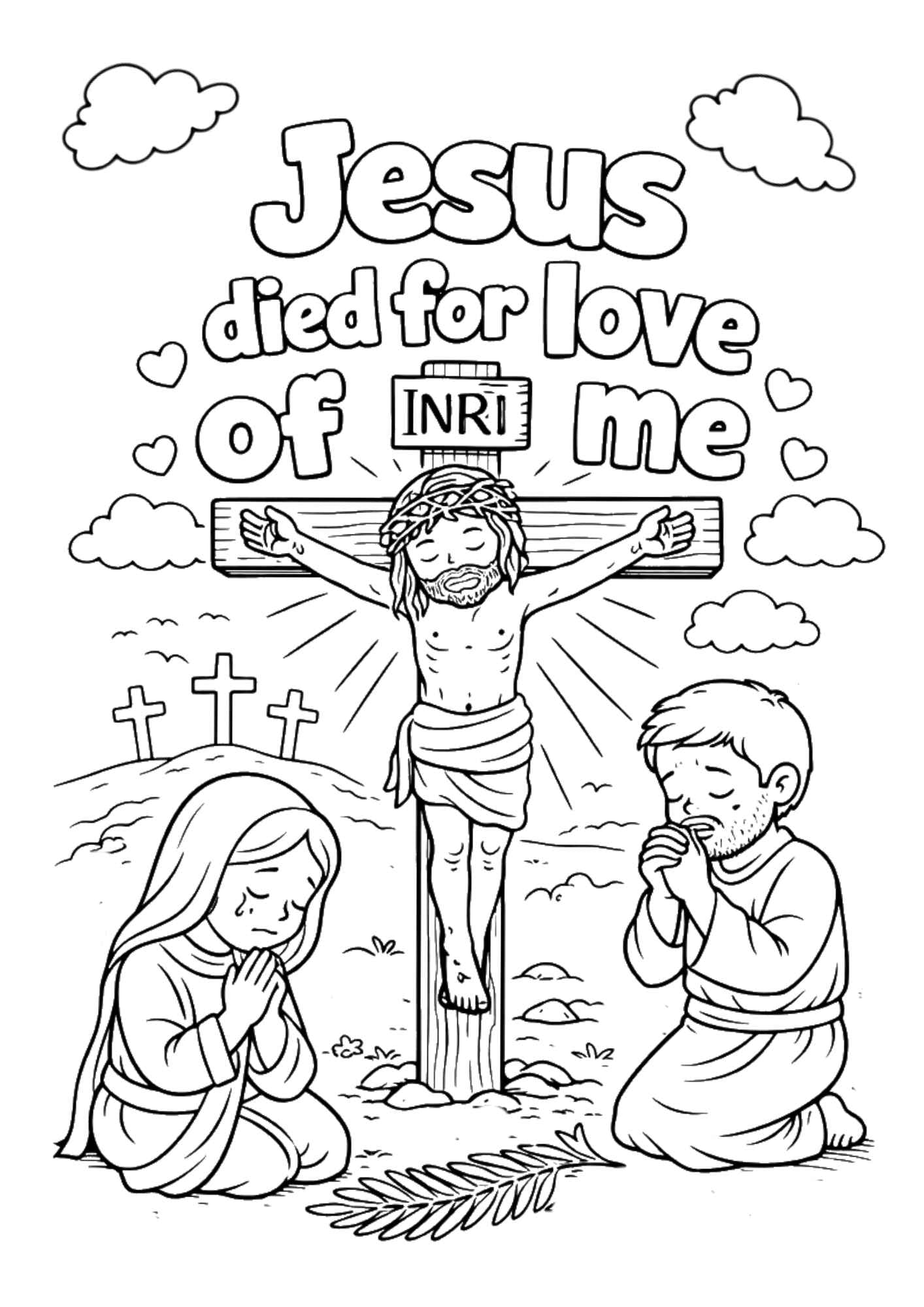 Free Children's Christian Easter Colouring-In