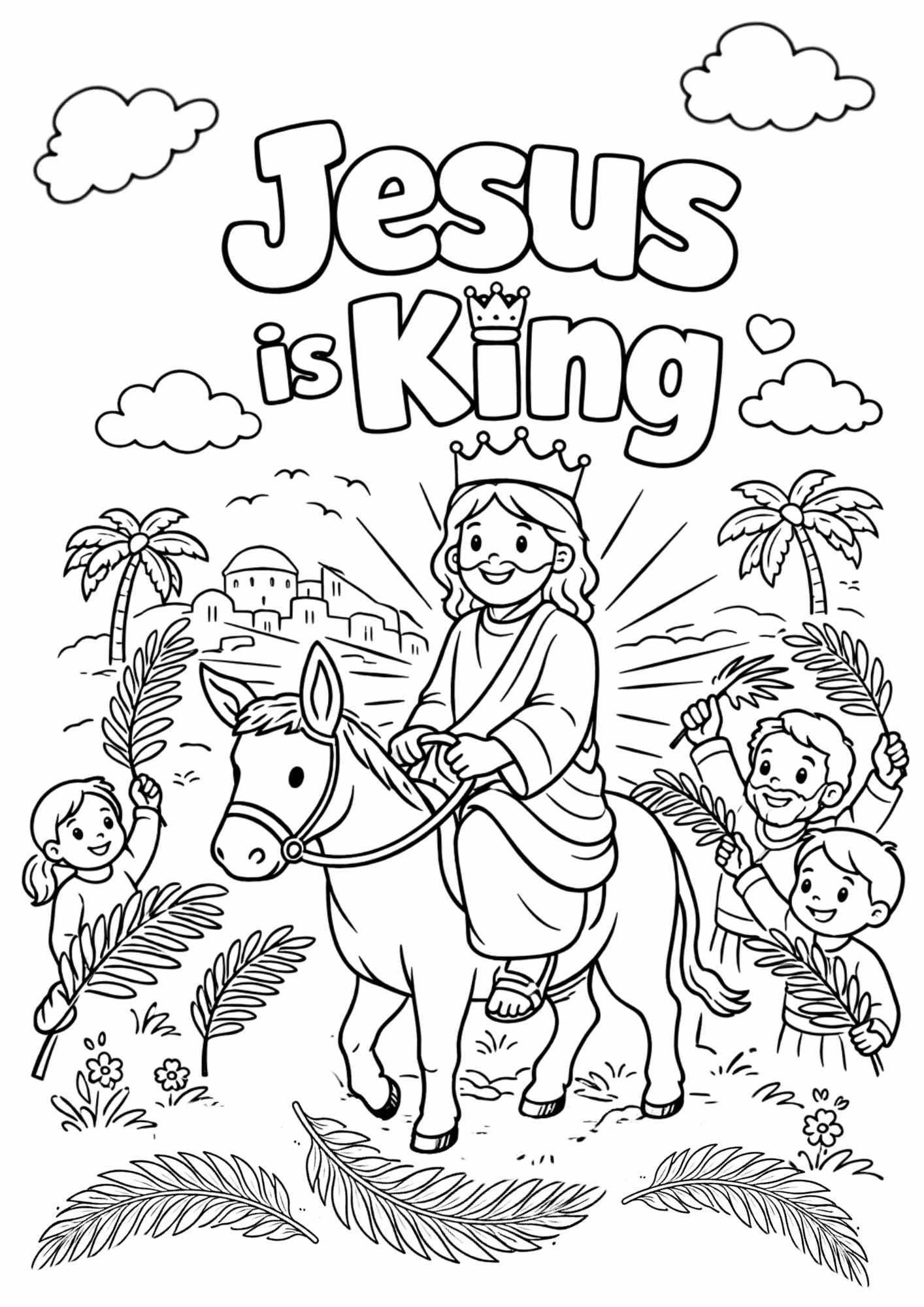Free Children's Christian Easter Colouring-In