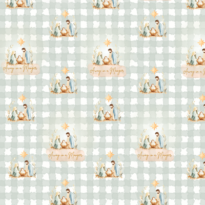 Away In A Manger- Gingham Wrapping Paper