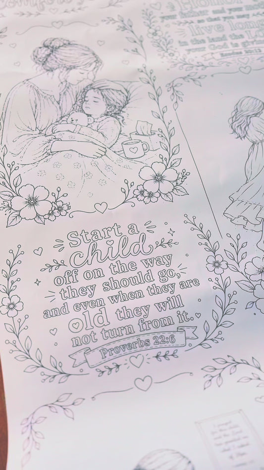 Mother’s Day Colouring Table Runner